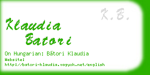 klaudia batori business card