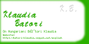 klaudia batori business card